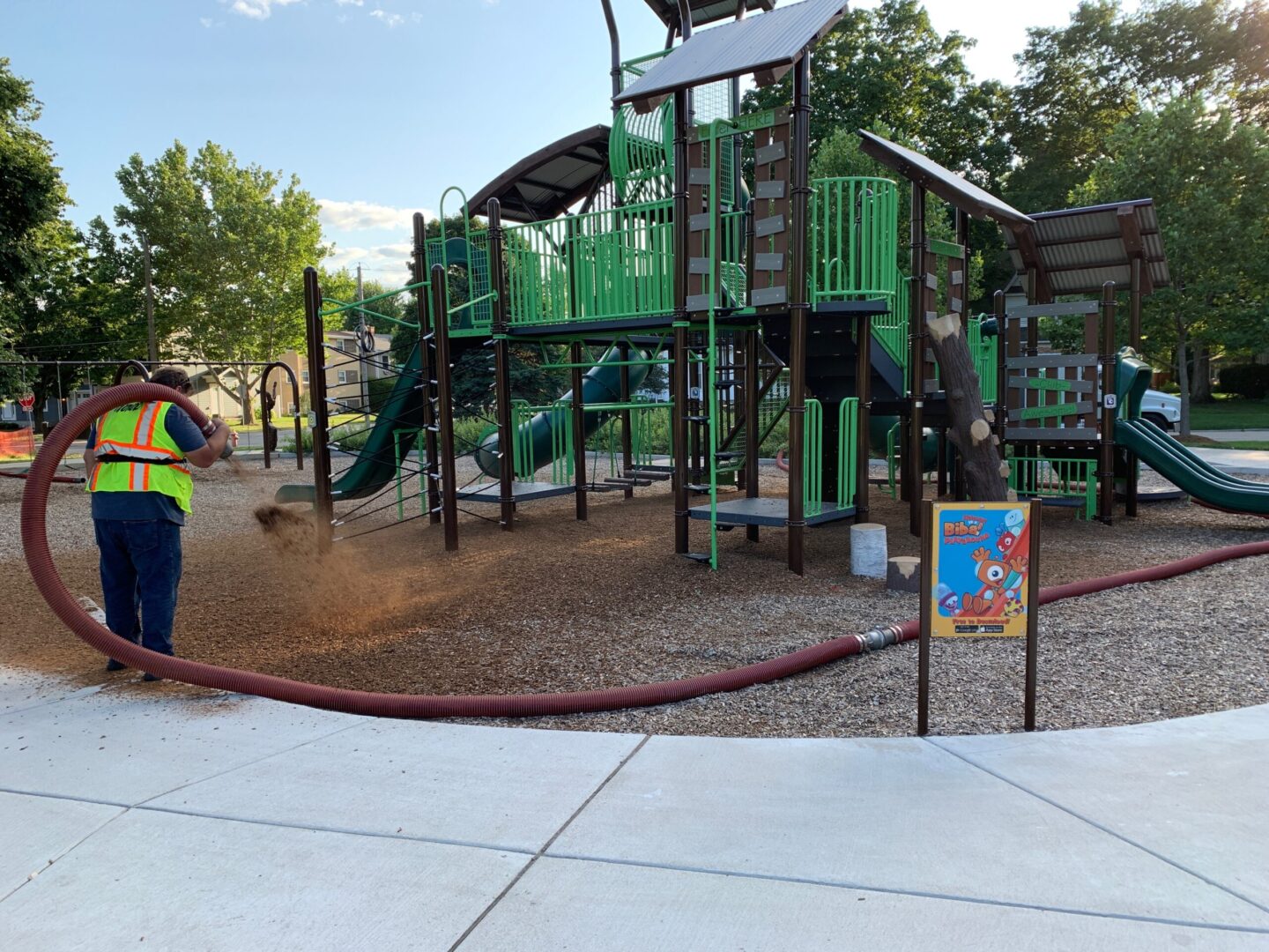 Adding sand throughout the play area