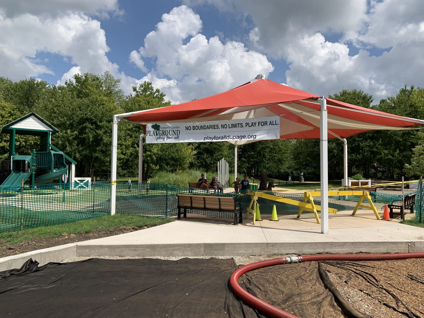 A tent by the playground