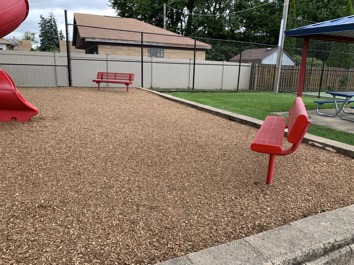 Benches by the play area